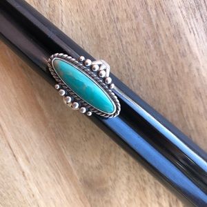 Vintage Sterling Silver 925 Turquoise Ring Size 8